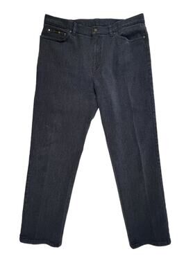 Vtg Lauren Jeans Co. RL Jeans Heathered Gray Soft Denim Straight Fit Womens 16